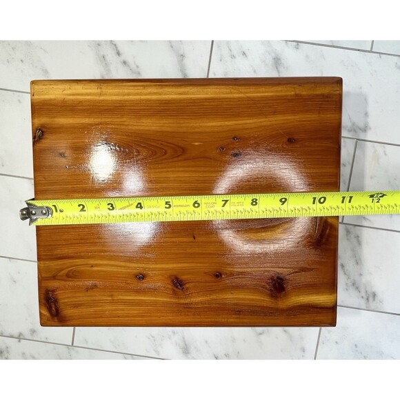 Vintage Cedar Wood Dovetail Trinket Box Boho Primitive Country Farmhouse - Picture 11 of 13